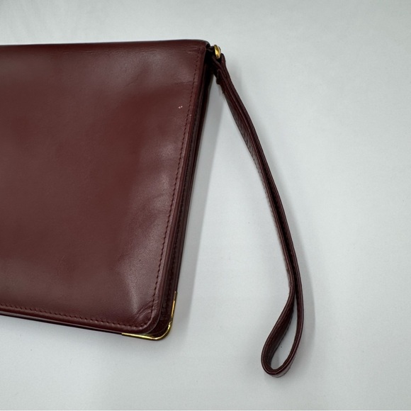 Cartier Must de Cartier Vintage Burgundy Leather Clutch Wristlet - Picture 5 of 9